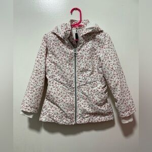 Floral Kids rain Jacket with removable hood